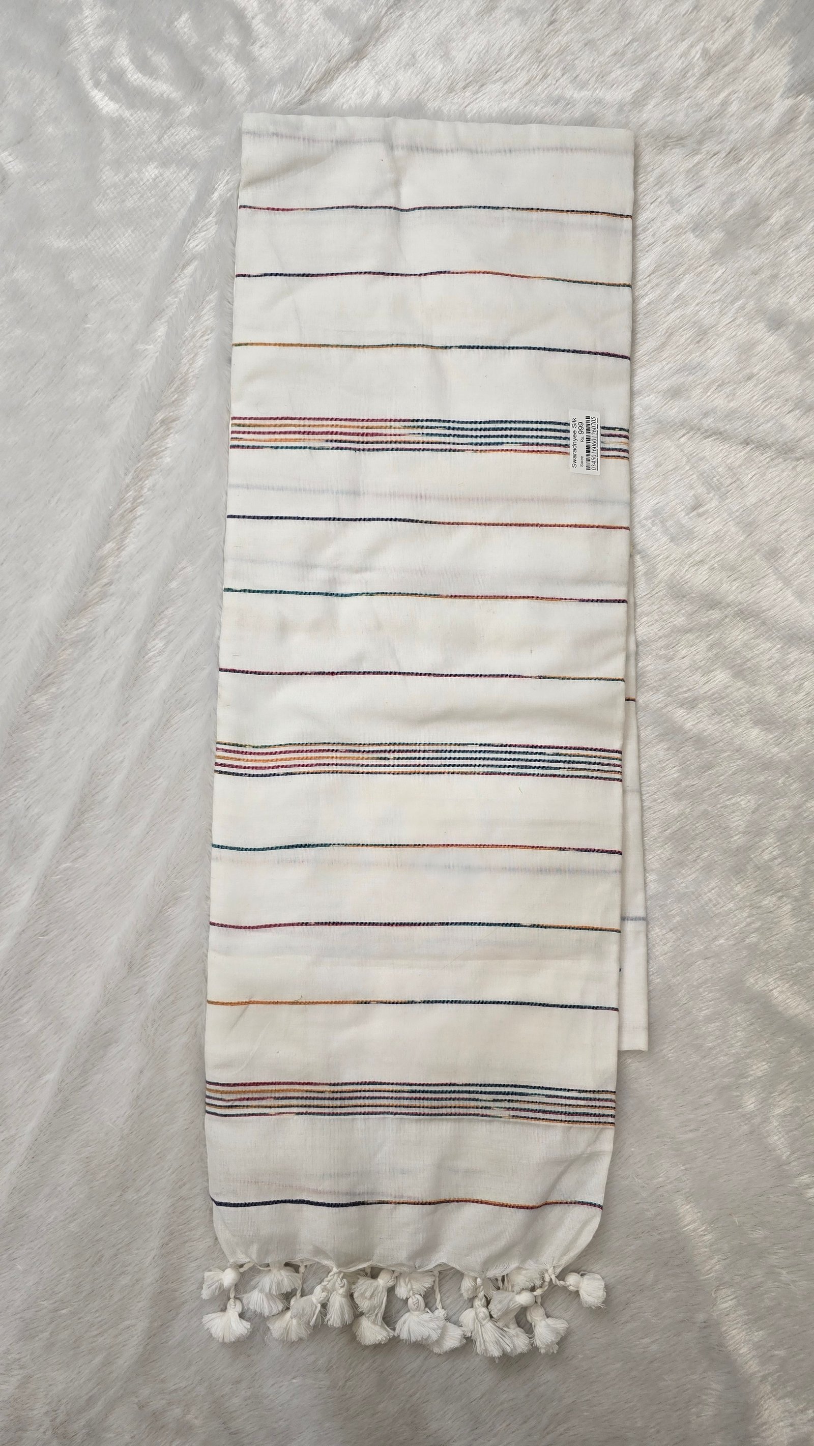 Cotton White Saree
